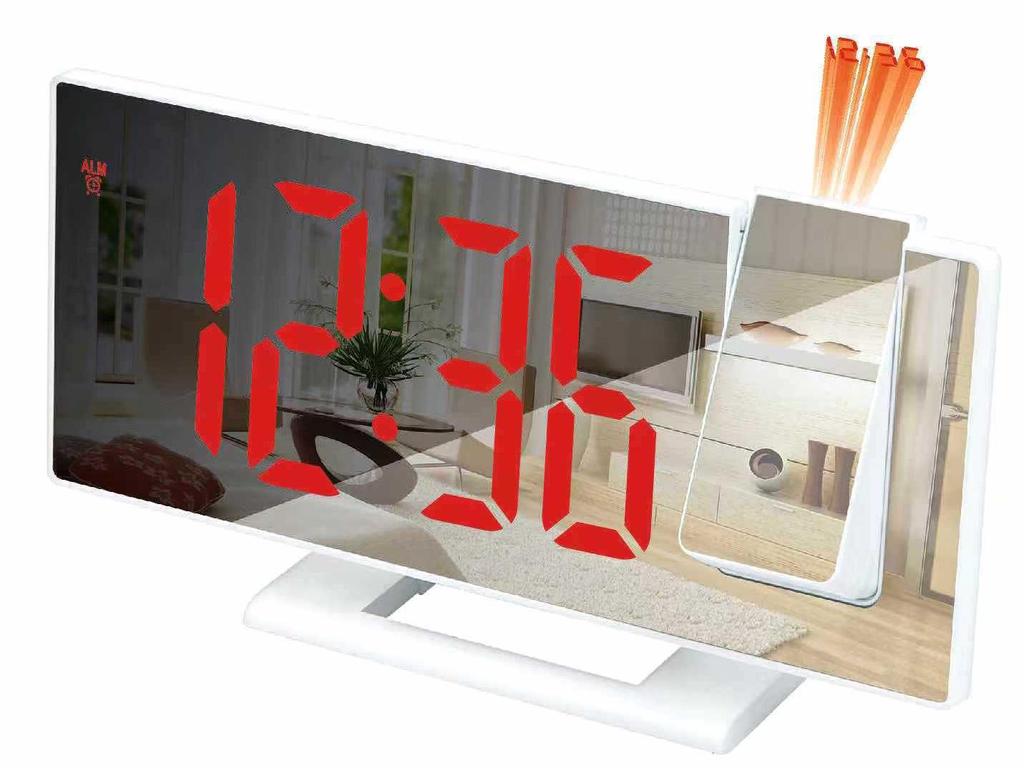 Светодиодный будильник: Большой экран, многофункциональный зеркальный дисплей, модель 3618LP