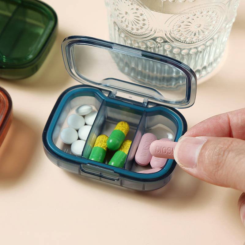 Mini Medicine Pills Box 1 Compartment Portable Travel Medicine Storage Case Sealed Moisture-Proof Daily Medication Tablets Drug