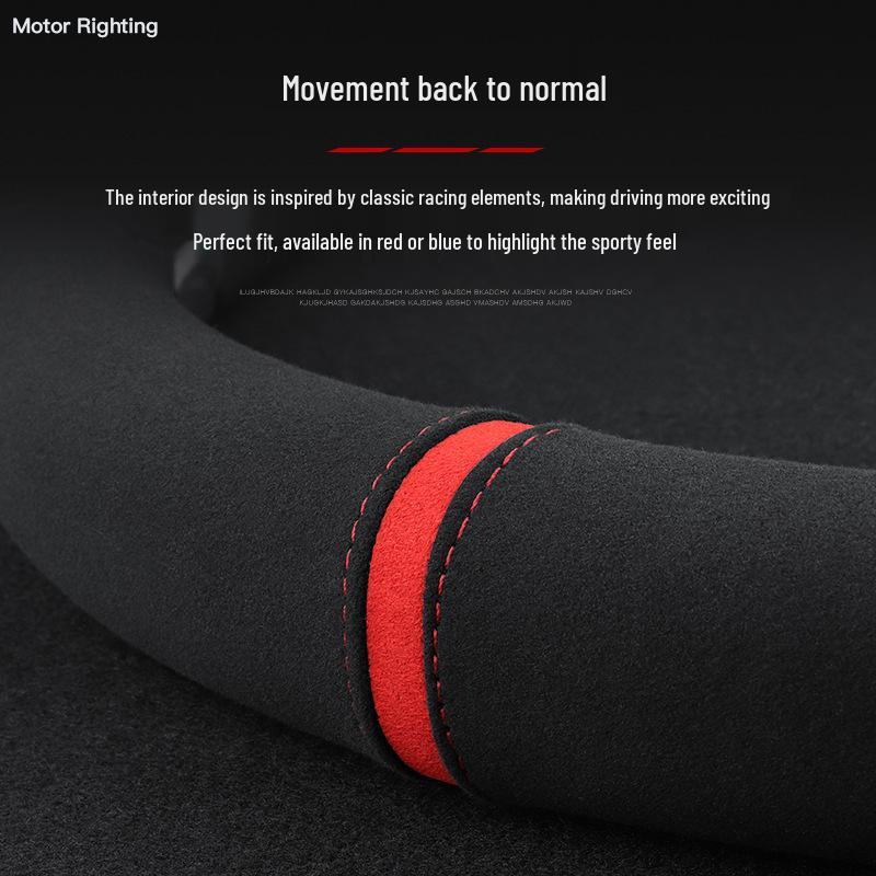 Plush Suede Steering Wheel Cover for Land Rover: Velar, Discovery, Range Rover Sport, Evoque, Defender