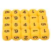 20PCS 6 Sides Number Dice Round Corner Design Plastic Dice Set Board Game Teaching Tools Yellow