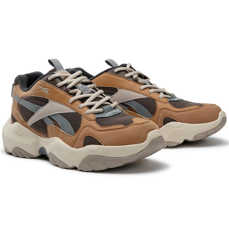 Reebok FLUFFI PUFF CN Кроссовки с низким верхом Унисекс Коричневые Желтые Кроссовки 24FRC913U1GBR