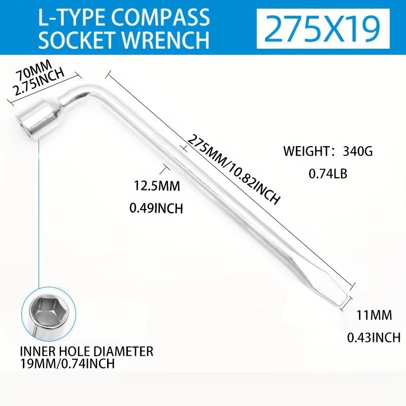 1 шт. автомобильный ключ для запасного колеса для домкрата - L-образный шестигранник 17/19/21 мм, инструмент для ремонта торцевых головок с прорезями