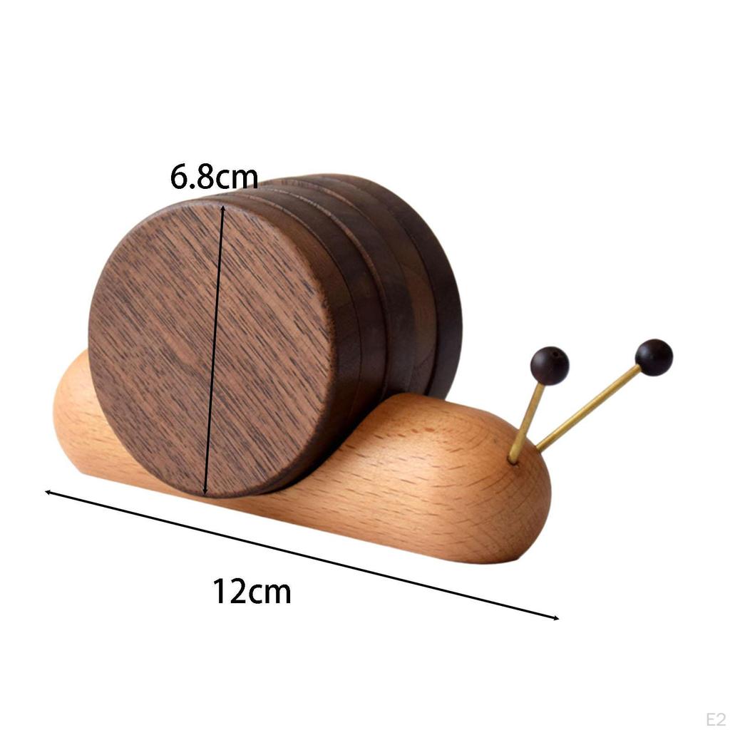 5 Pieces Coaster Cup Mat Bar Decoration Snails Shaped In 1 Heat Resistant Practical Home Decor
