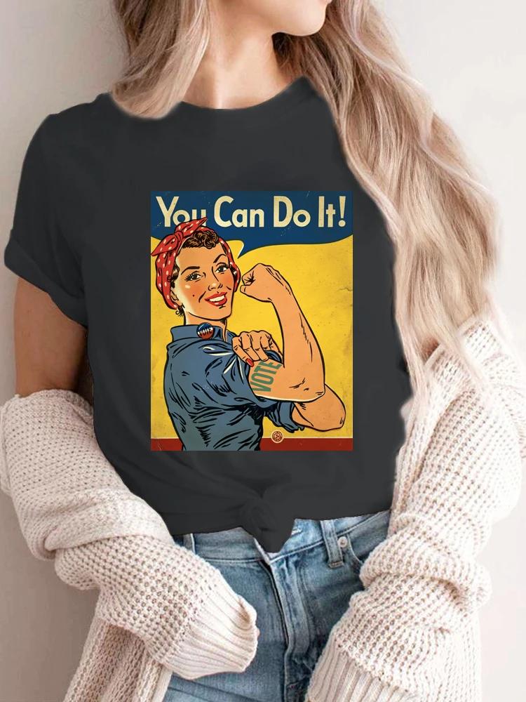 We Can Do It Letters Print Tshirt Momen Humor Warning Women T Shirt Lovely Camisa Short Sleeve Camisetas Mujer Gothic Y2k Tops