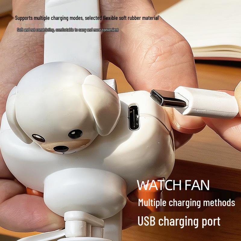 Cartoon Cat & Dog Kids Portable Rechargeable Fan: Cute, Creative Summer Gift