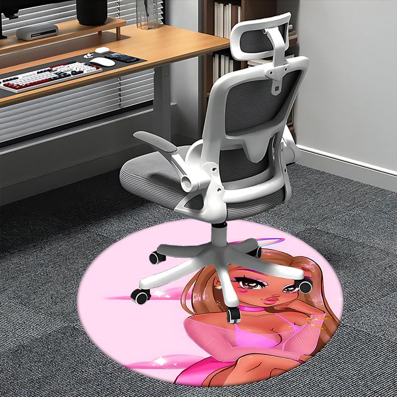 Charming Angel Chair Mat - Round Carpet for Home Decor, Office Use, Bedroom & Living Room Gift0509b