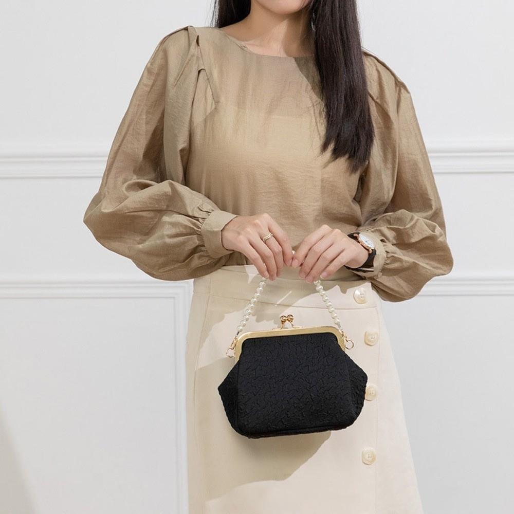 Cloth Chinese Style Crossbody Bag Solid Color Vintage Women's Handbag Lady/Girls
