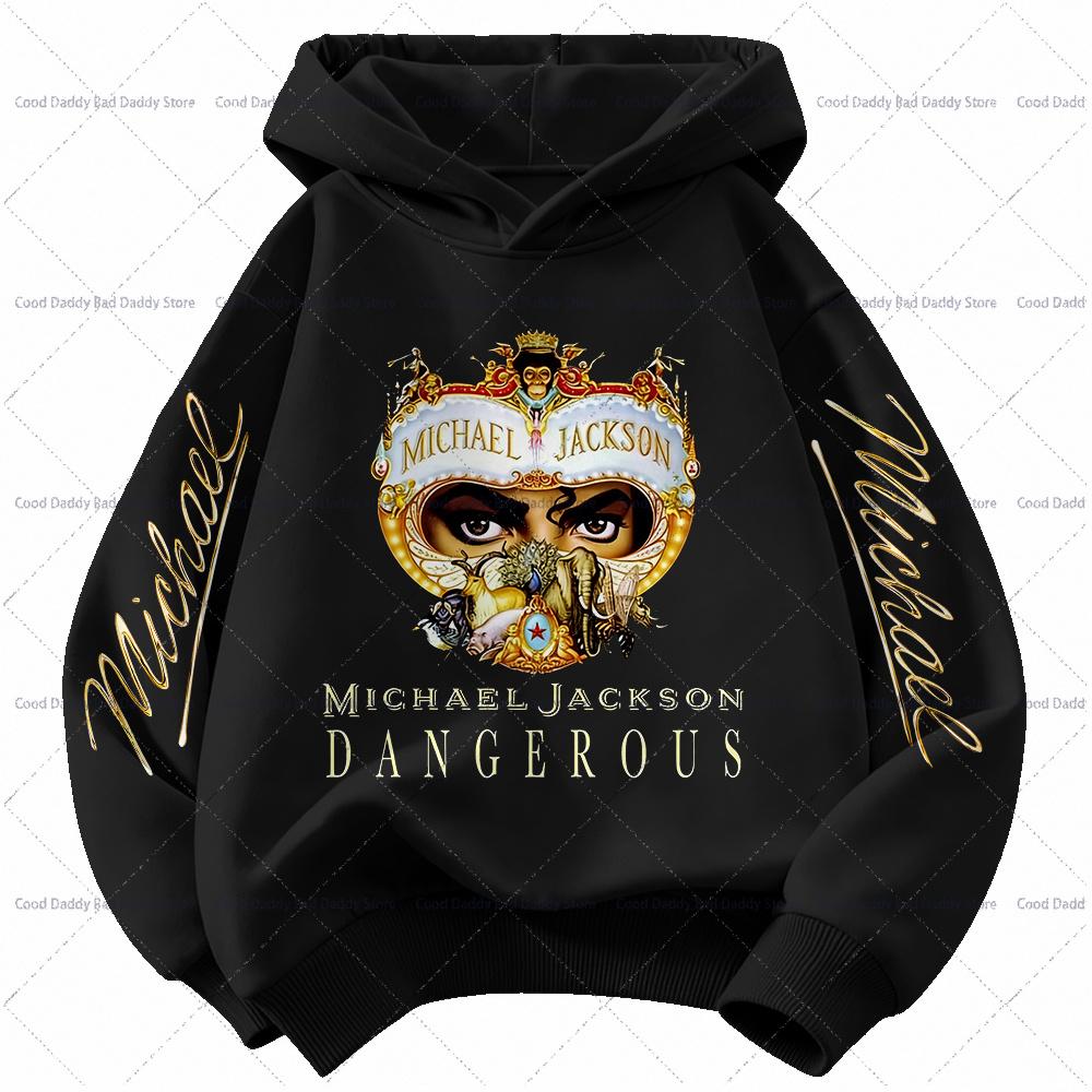Camisetas de manga larga para niños, ropa de otoño, sudaderas casuales King of Pop MJ, sudadera con capucha de Michael Jackson, regalos de cumpleaños.