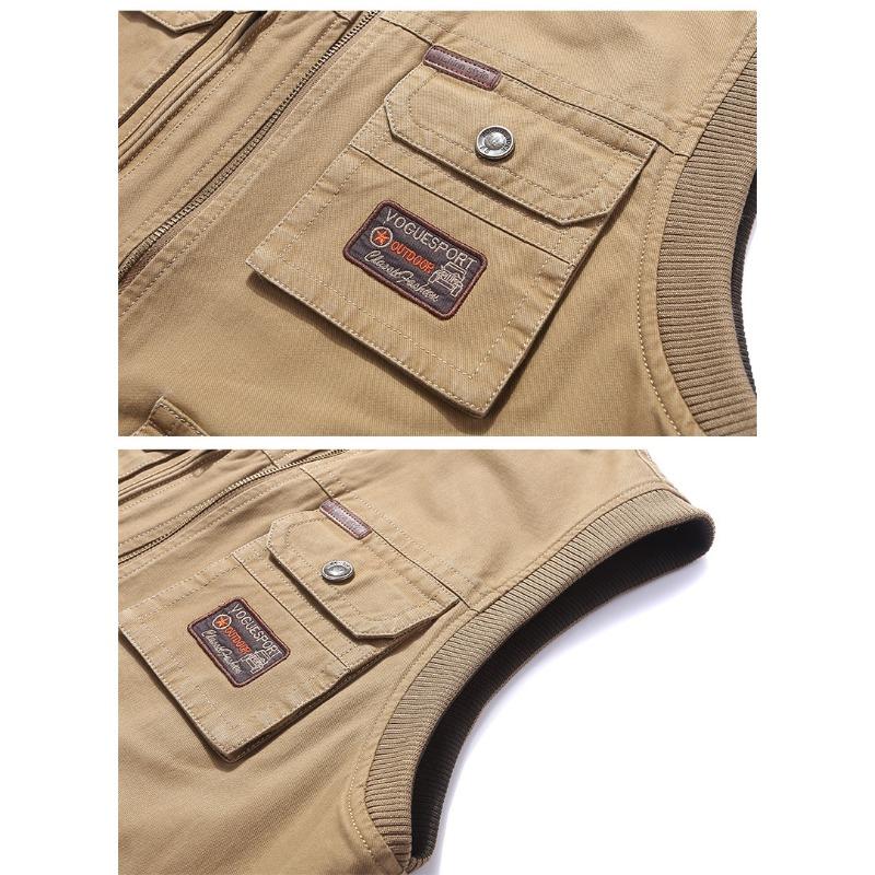 Двусторонний жилет для рыбалки большого размера с множеством карманов для мужского весенне-осеннего пальто для уличной фотографии