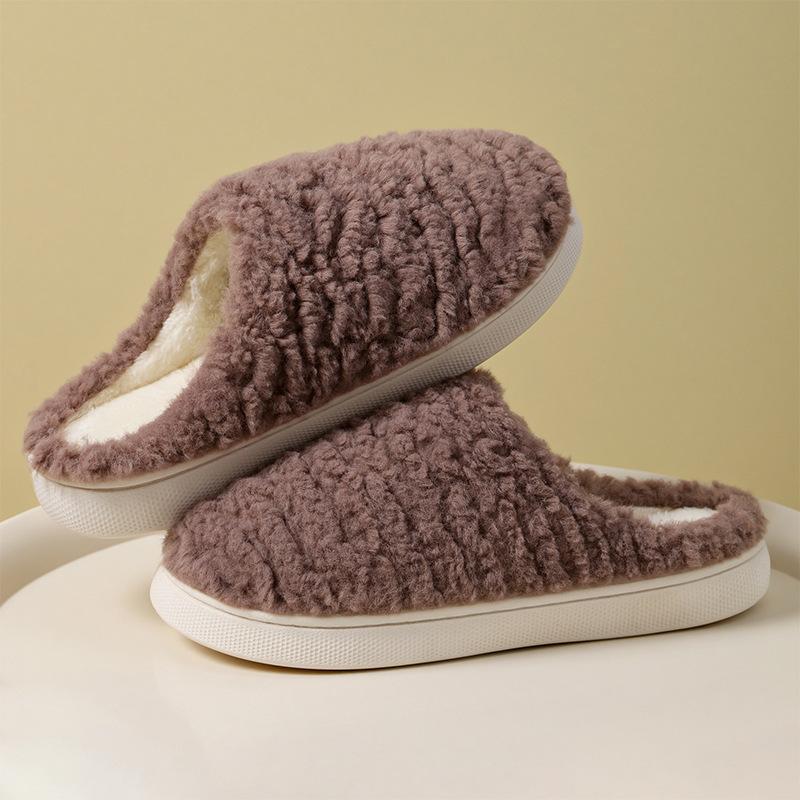 Cotton Slippers Women's Winter  New Indoor Home Home Home Non-slip Warm Plush Slippers Men's Winter