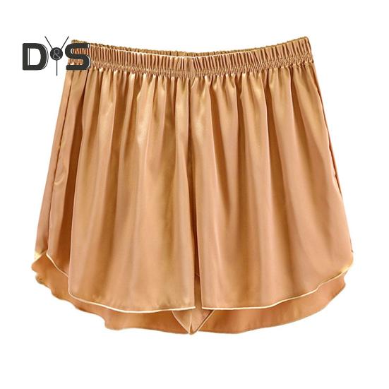 Женские пижамные шорты для дома, эластичные оборки, подол, дышащие повседневные спортивные шорты для дома, йоги, повседневная одежда