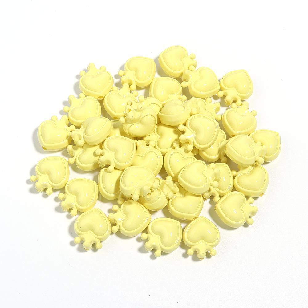 10Pcs 19x17mm Acrylic Beads Colorful Crown Heart Shaped Loose Beads For DIY Cute Bracelet Phone Chain Jewelry Accessories