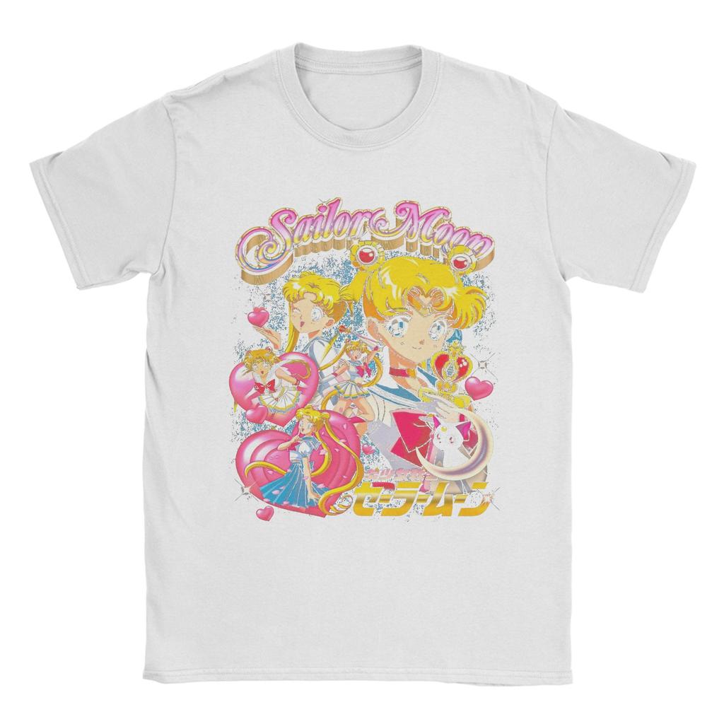 Футболки Sailor Moon Мужские Мода 100% Хлопок Футболка С Круглым Вырезом С Коротким Рукавом Футболки Оригинальная Одежда