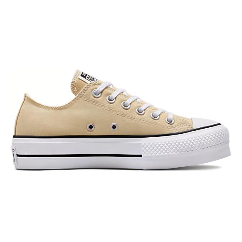 Converse Chuck Taylor All Star Lift Platform Canvas Повседневный комфорт Низкие кеды из канваса для женщин Желтый и Белый