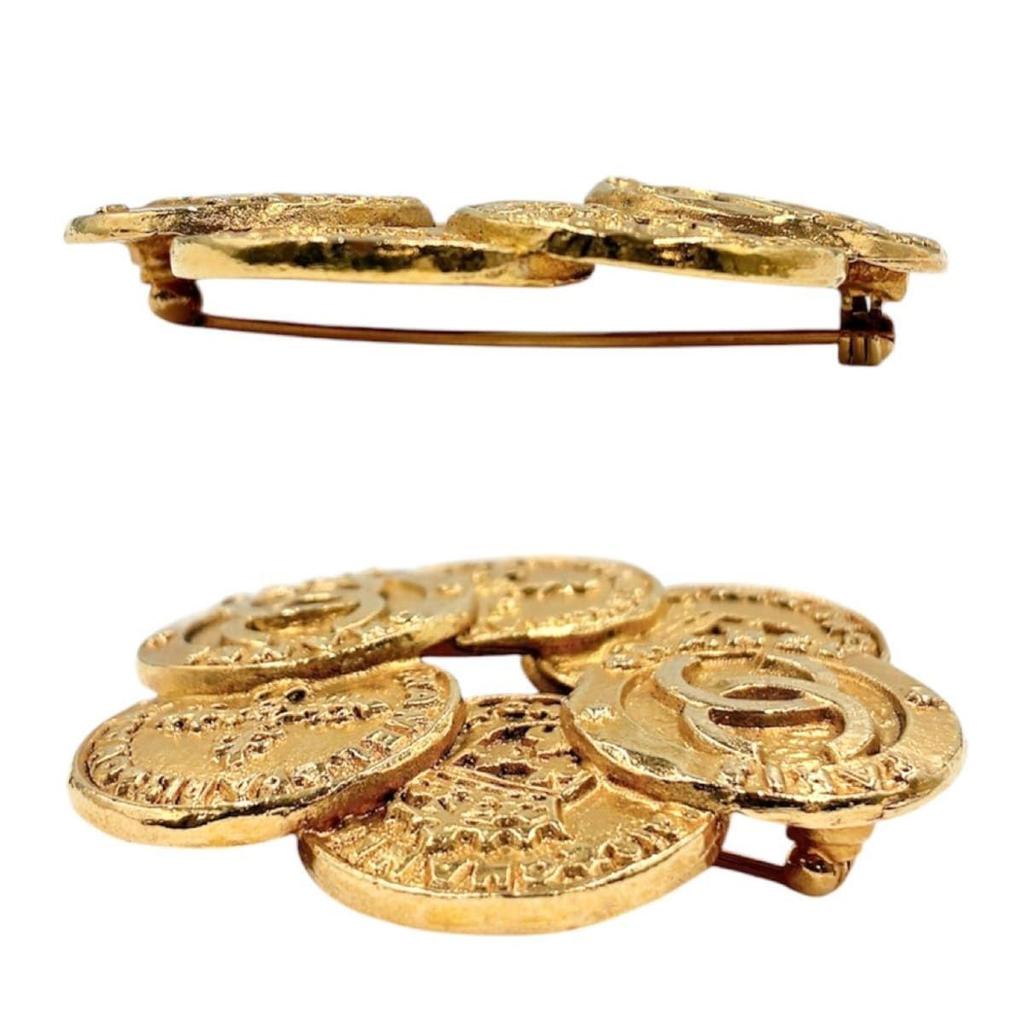 Used CHANEL Brooch Coco Mark Vintage Gold