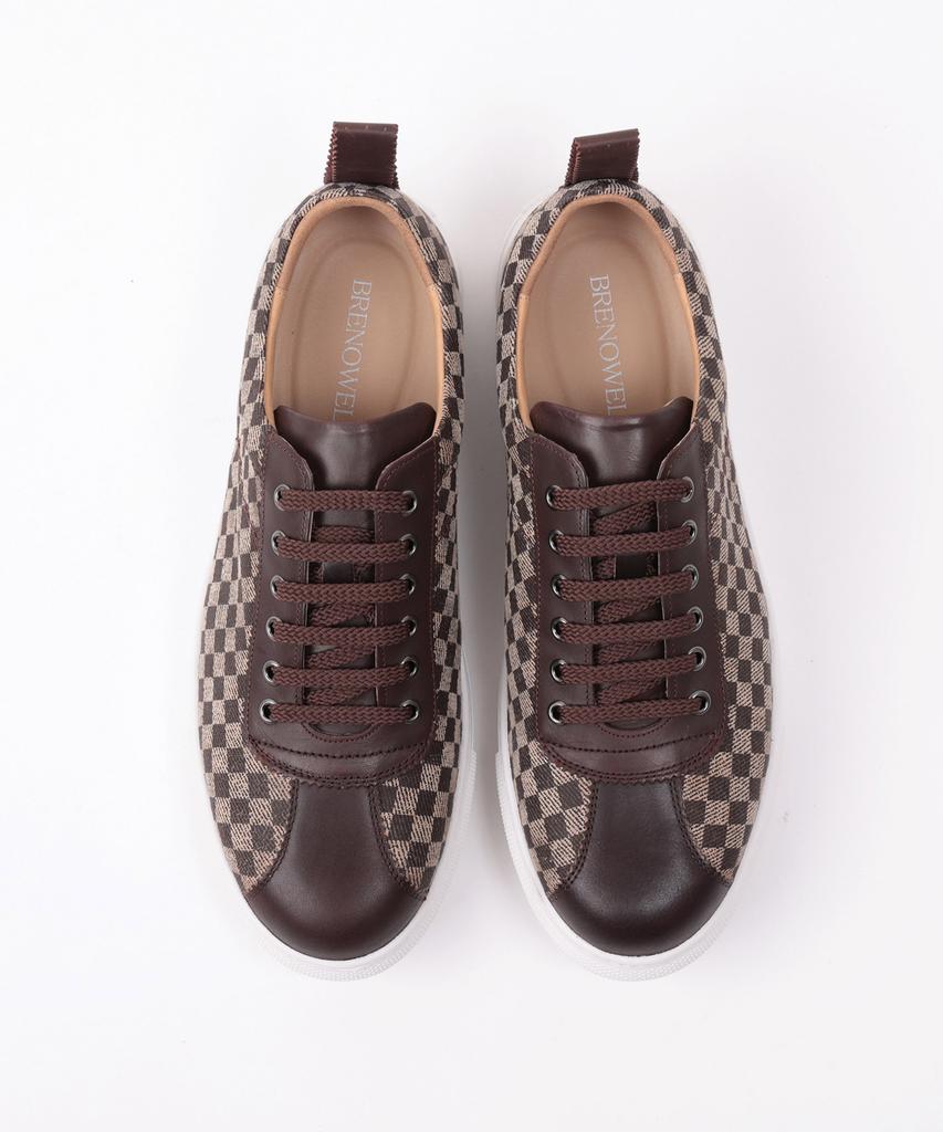 Кроссовки Brenowelt с принтом "Королевская клетка", коричневые