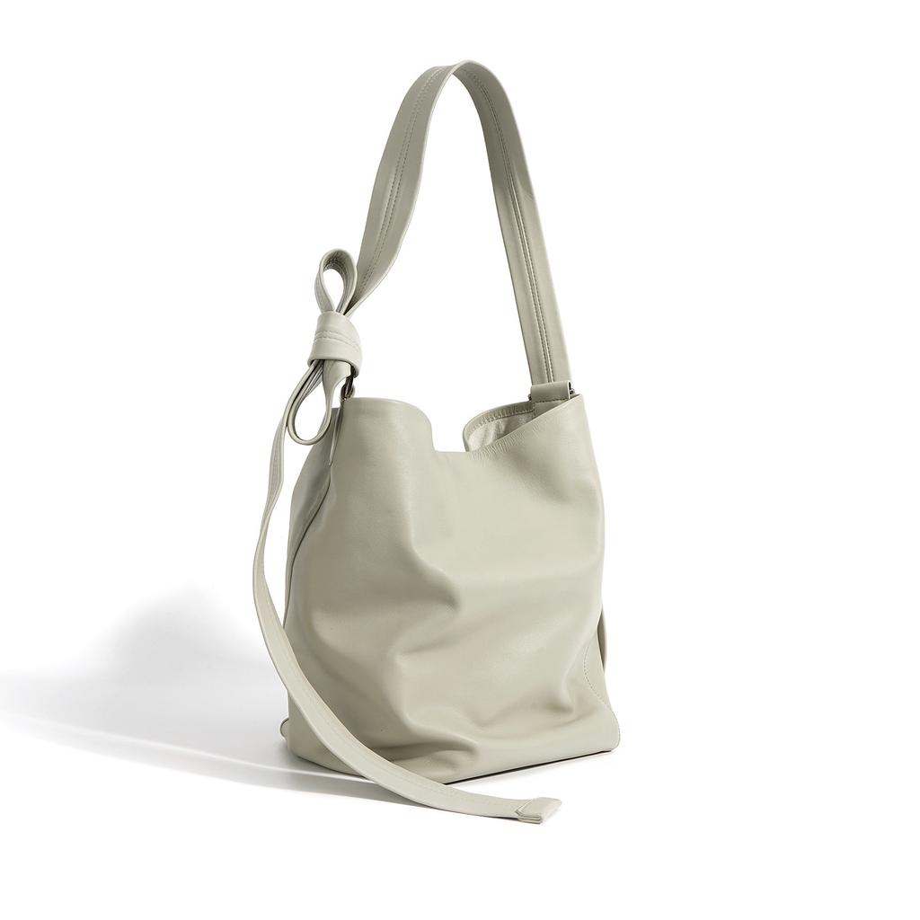 Сумка-ведро для женщин из мягкой кожи, большая вместимость, повседневная, простая, высококачественная, текстура, сумка через плечо для поездок на работу