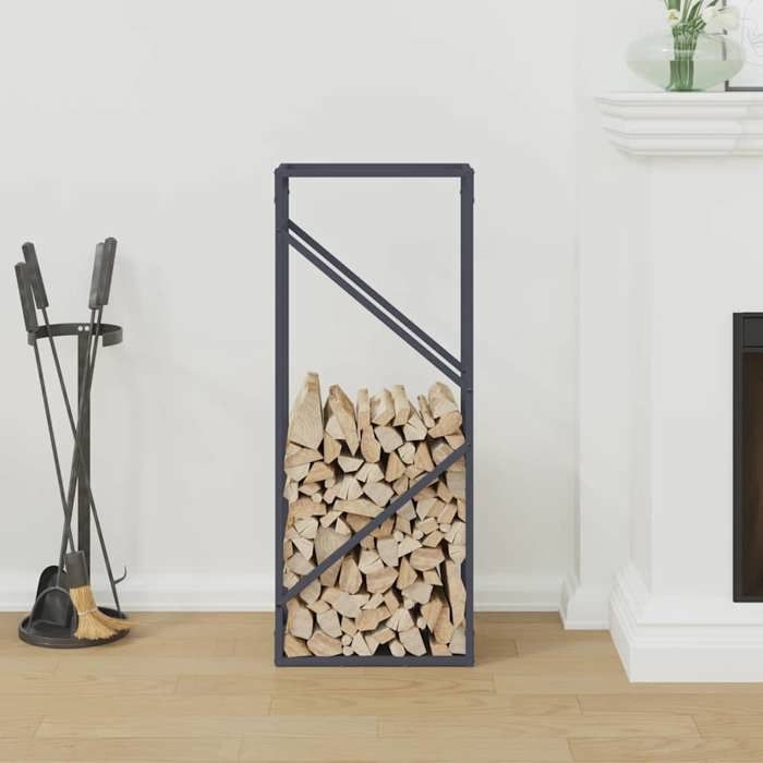 VidaXL Firewood Rack Anthracite 40x25x100 Cm, Fireplace Log Holder, Log Holder, Log Rack 864333