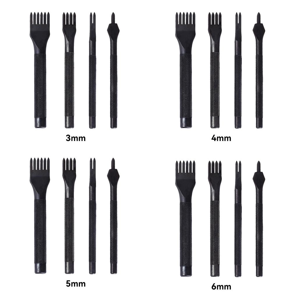 4PCS Hole Punches High Carbon Steel Hollow Punching Tool Smooth Sturdy Leather Craft Tools Working Adult Woman