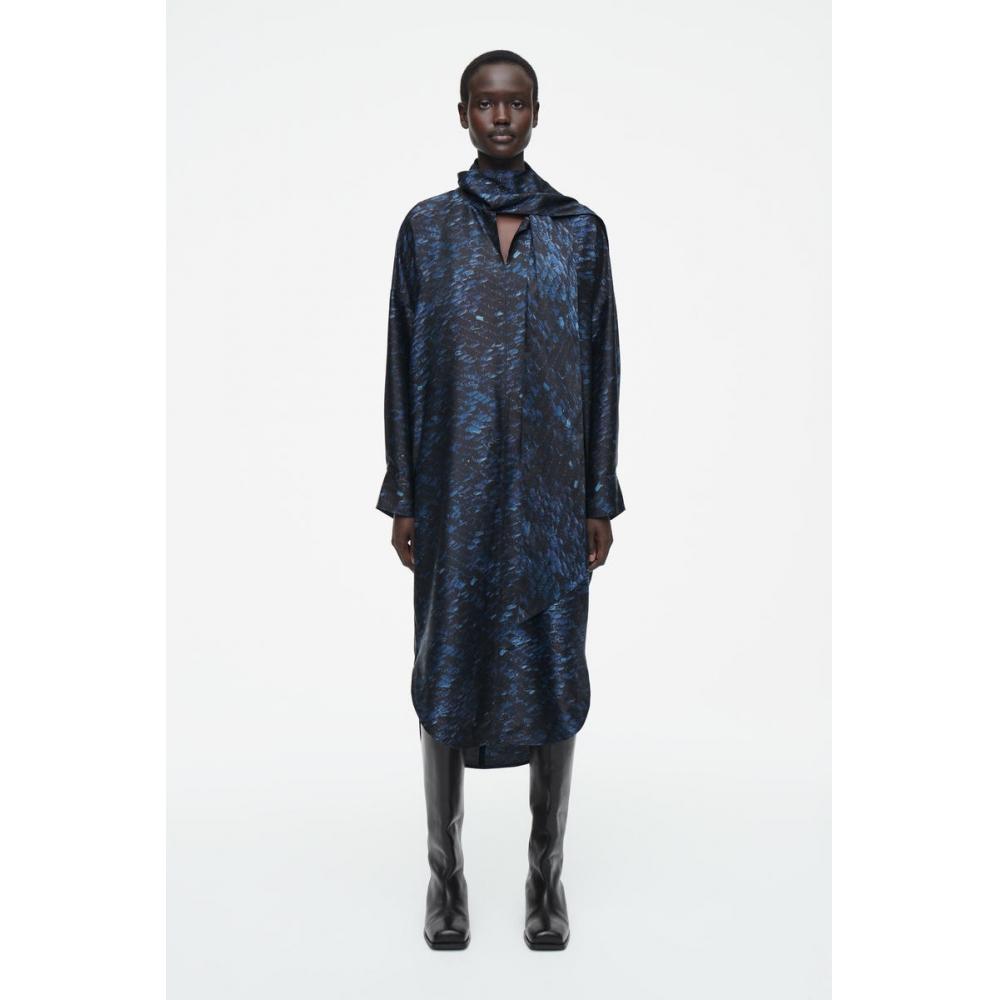 COS Japan Print Scarf Detail Midi Dress