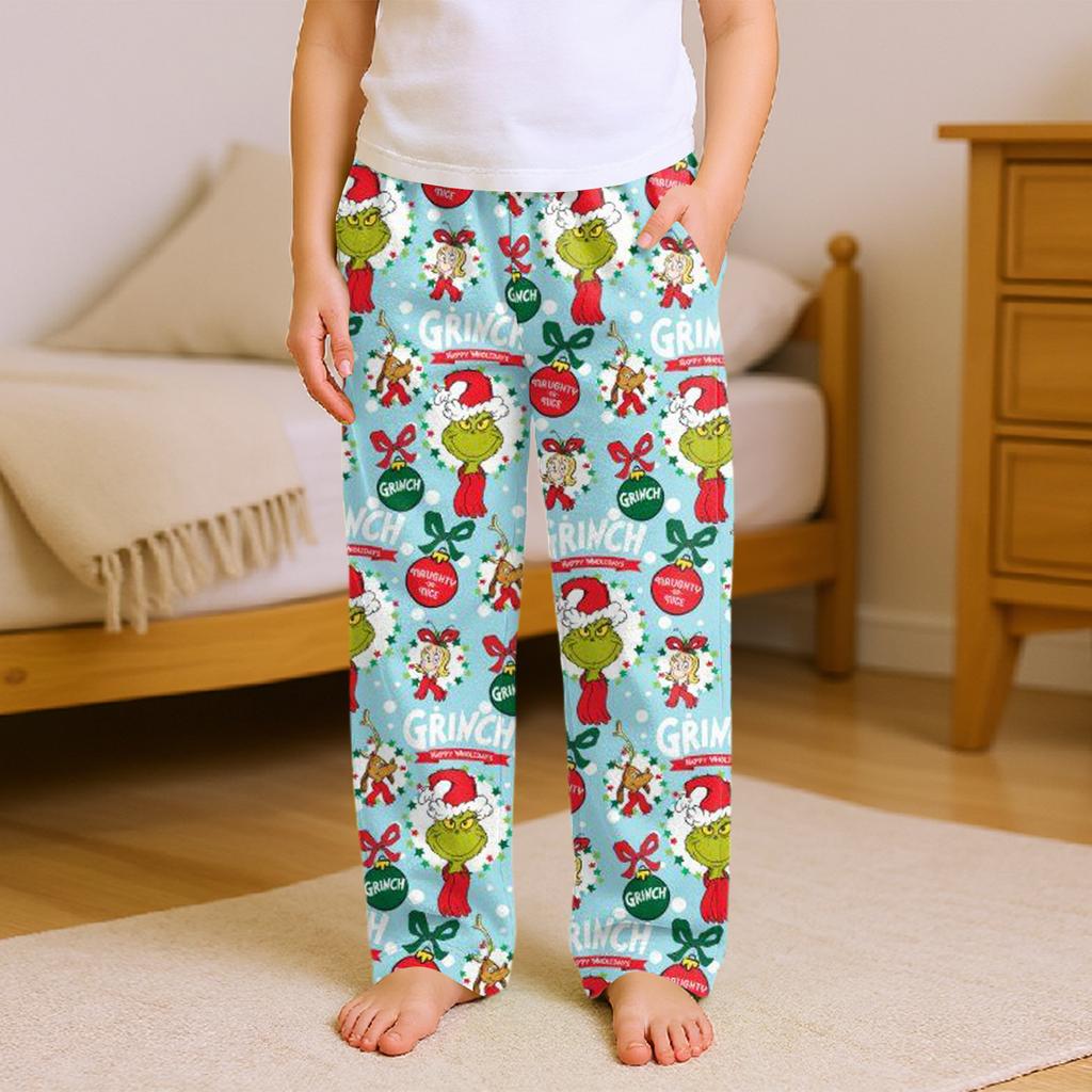 Fashionable Children's Versatile Print Pocket Casual Pants