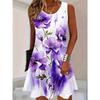 Женское платье без рукавов с цветочным принтом белое с фиолетовыми лавандовыми цветами повседневное летнее платье Y2k женская одежда женская одежда