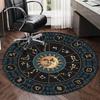 S Banner With Zodiac Round Rug Nonslip Area Rug Office Chair Mat Carpet For Living Room Bedroom Home Decor