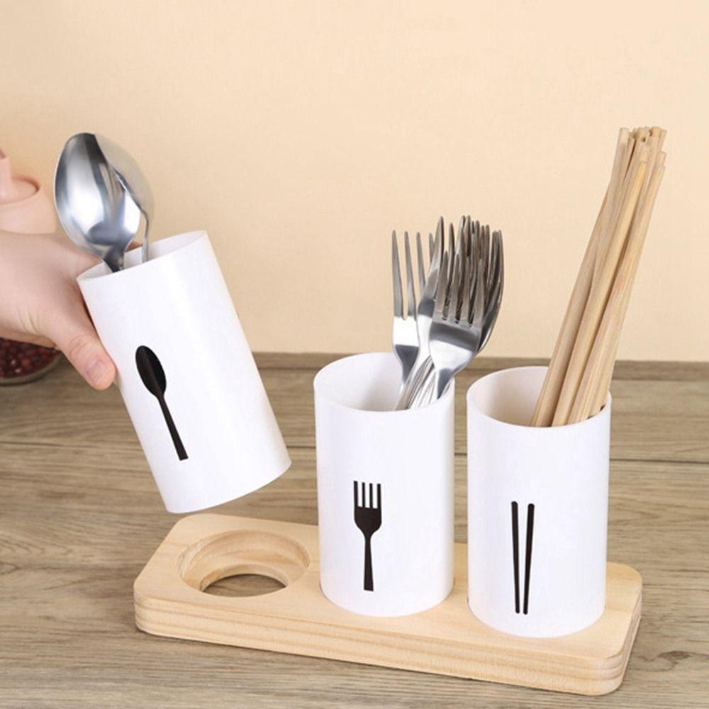 White Chopsticks Storage Rack High-grade Flatware Organizer Chopstick Storage Holder Countertop