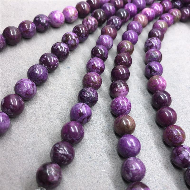 Натуральный камень, драгоценный камень, фиолетовый дракон, кристалл, свободные бусины, браслет, ожерелье, бусины