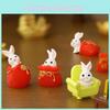 Cute Resin Rabbit Figurine Miniature Fairy Garden Decoration With Carrot House