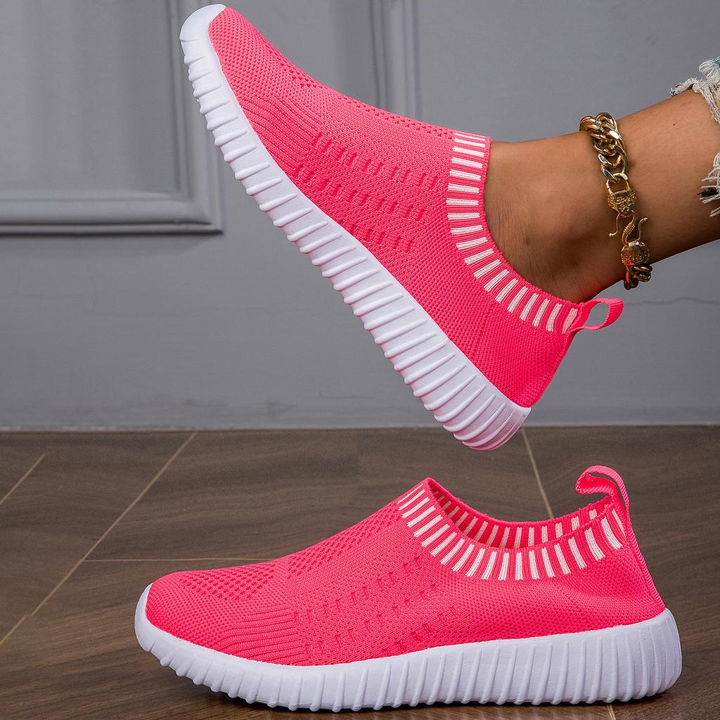 Fashion Breathable Mesh Women's Shoes Fashionable and Lightweight Flat Shoes Plus Size Women's Tennis Shoes Outdoor Running and Fitne