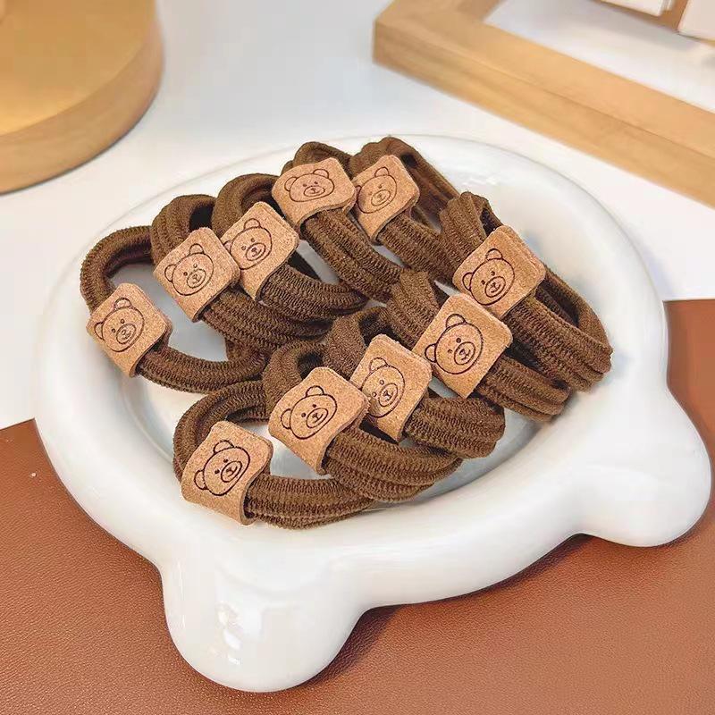 Милая повязка на голову с медведем: Прочная, высокоэластичная повязка для волос с кожаным чехлом