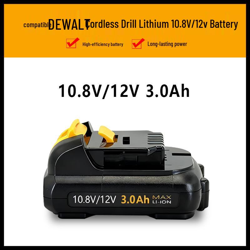 Совместимо с аккумулятором DEWALT 10,8 В 12 В DCB120 и зарядным устройством DCB112 для ручной дрели/шуруповерта