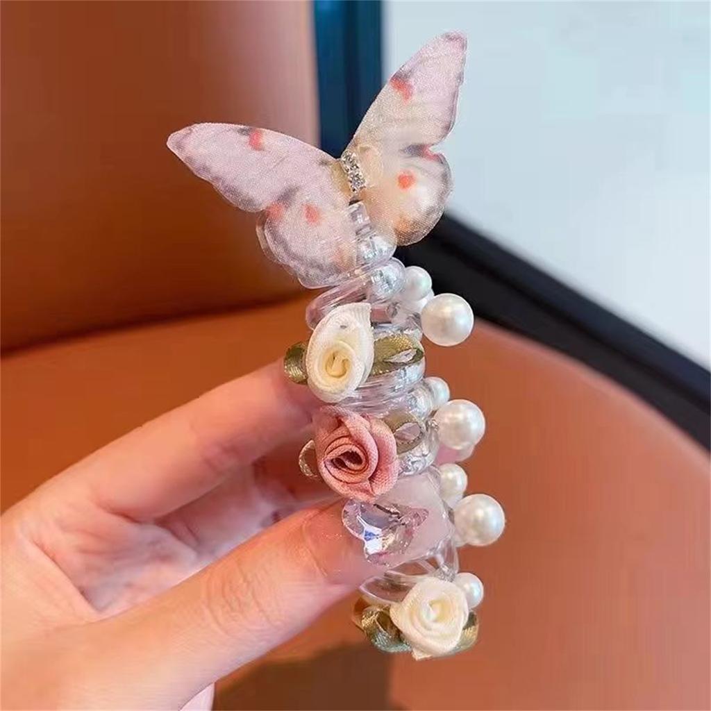 Sweet Telephone Cord Hair Ties for Women Girls Hair Accessories for Ponytail Bun No Slip Elastic Hair Bands