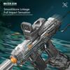 UZI Simulated Flame Electric Water Gun High Pressure Automatic Water Blaster for Kids Summer Outdoor Pool Water Battle Toy Gifts