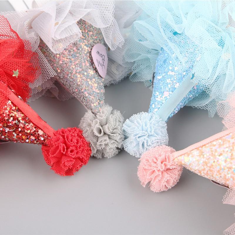 Adjustable Pet Birthday Hat With Cute Cartoon Design Dog Cat Party Photo Prop