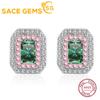 Сертифицированные SACEGEMS серьги-гвоздики с муассанитом цвета D 0,5 карата для женщин, серьги-гвоздики с бриллиантами, стерлинговое серебро 925 пробы, свадебные украшения GRA