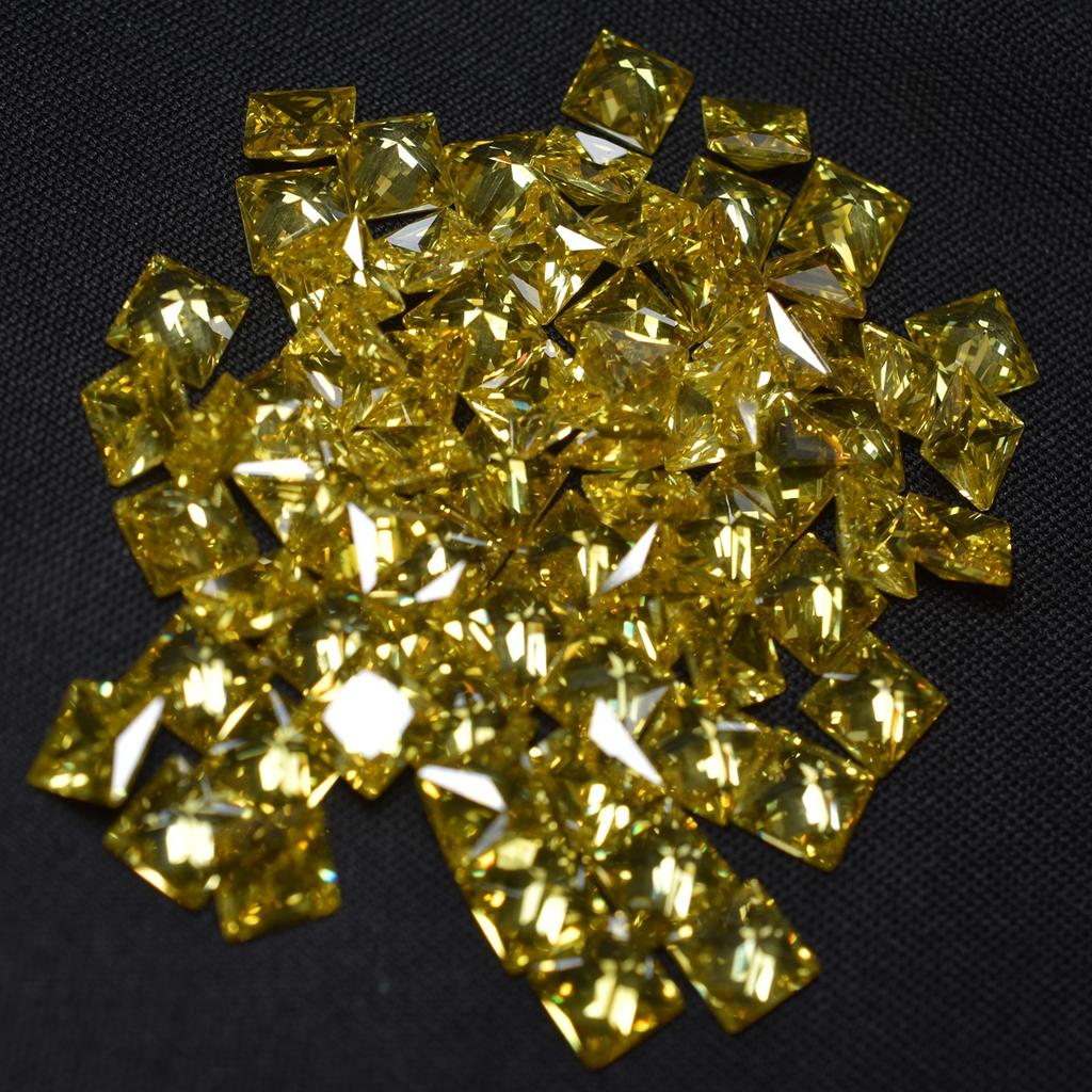51 Pcs Stunning Natural Yellow Sapphire Gemstone 5x5mm Square Cut Lot