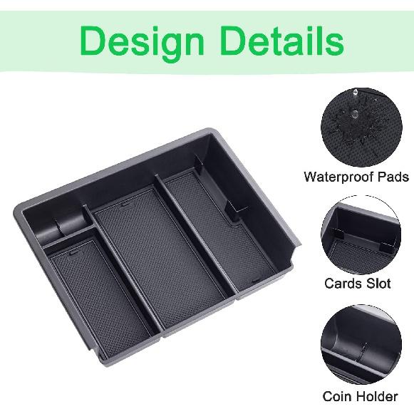 PIMCAR Center Console Organizer Tray For 2014-2018 Chevy Silverado GMC Sierra 1500 & 2015- 2500HD/3500HD Models - Fit Storage Ert Accessories