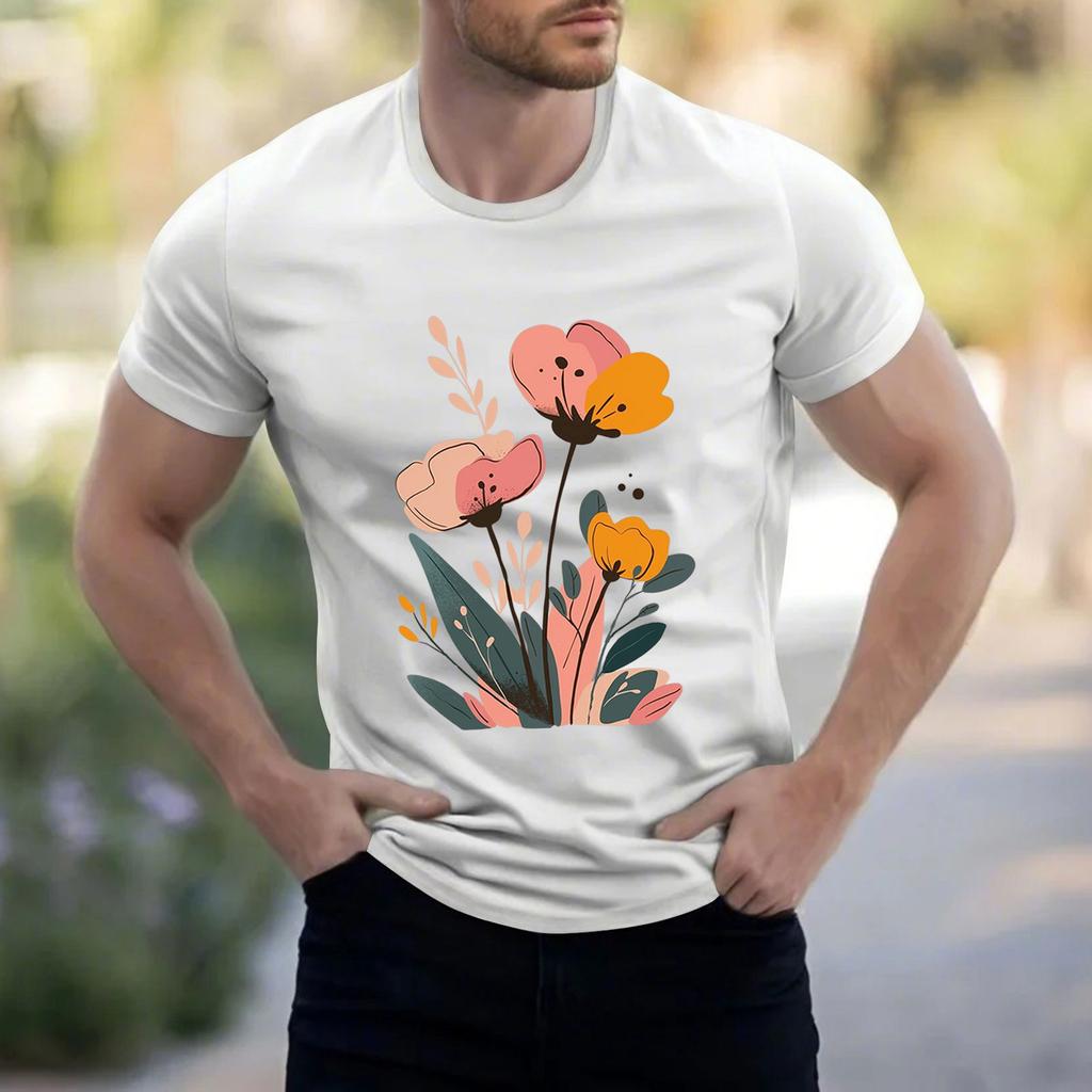 Men's Stand Collar Short Sleeve Shirt Loose Leisure Holiday Shirt Man