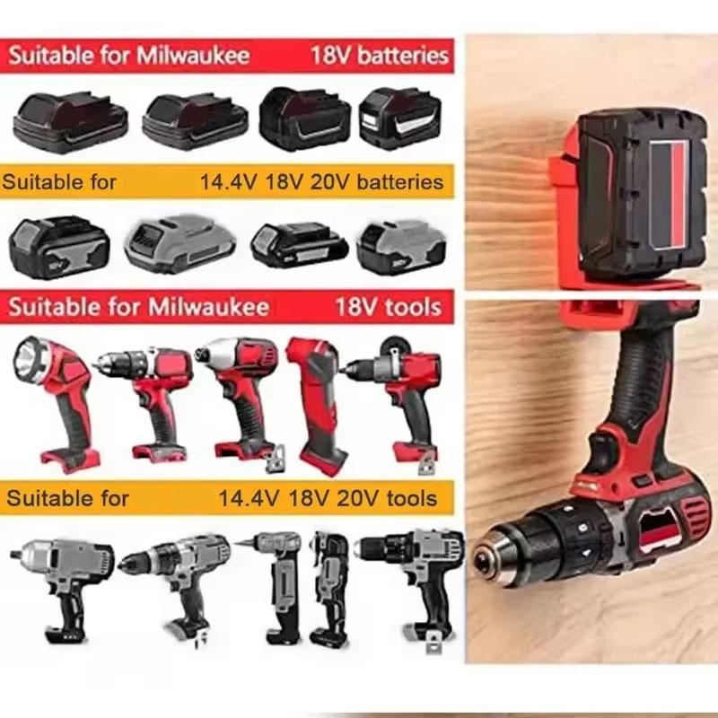 1/2 шт. Для Dewalt/Milwaukee 18 В 20 В Кронштейн для хранения дрели и аккумулятора с винтами Настенный держатель для хранения инструментов