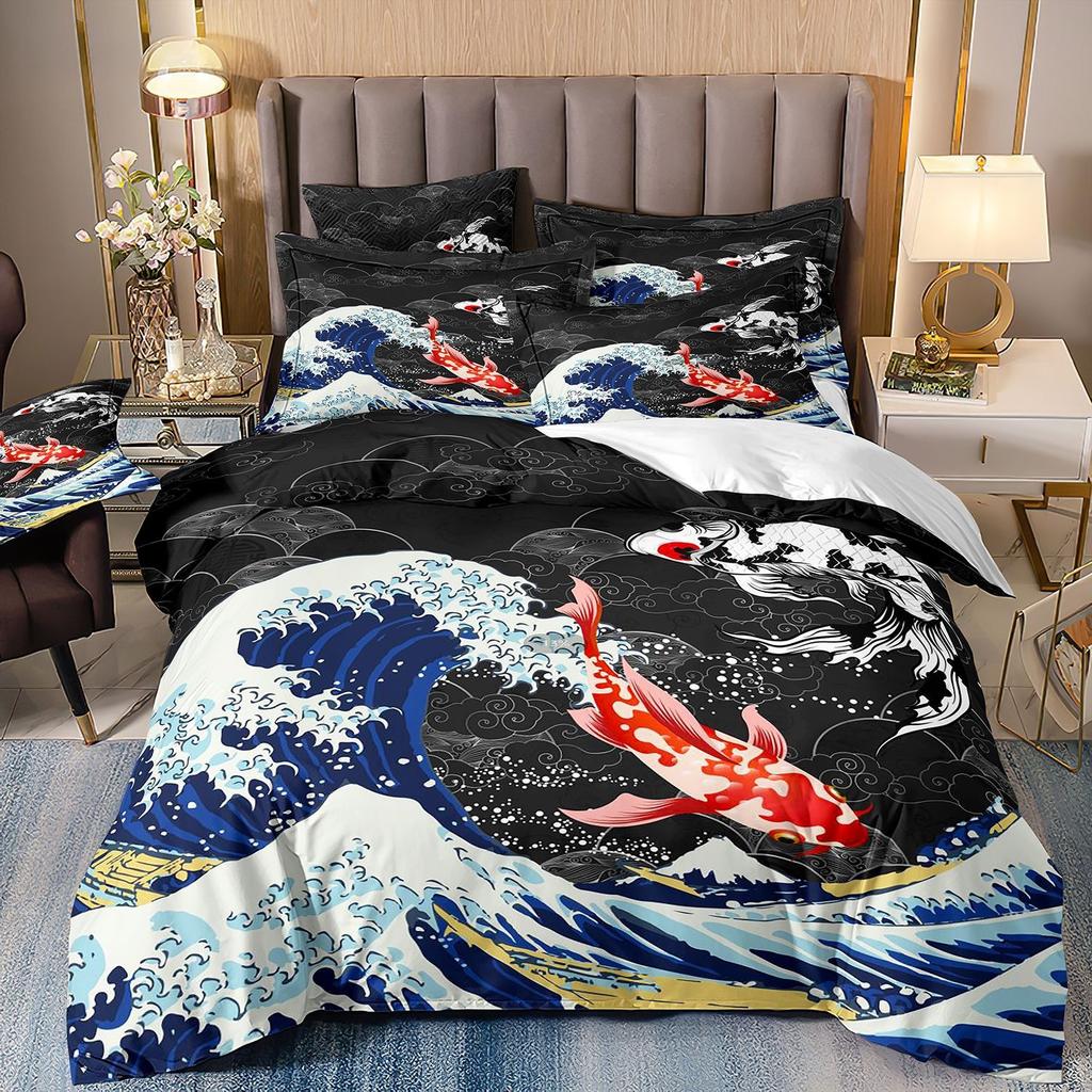 Cherry Blossom Bedding Set 3D Japanese Scenery Art Duvet Cover Set Single Double Twin King Size Teens Adults Mountain Exotic Art