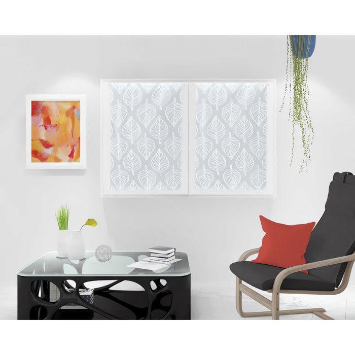 SOLEIL D'OCRE Paire de brise bise Maud - 60x90 cm - Blanc et gris
