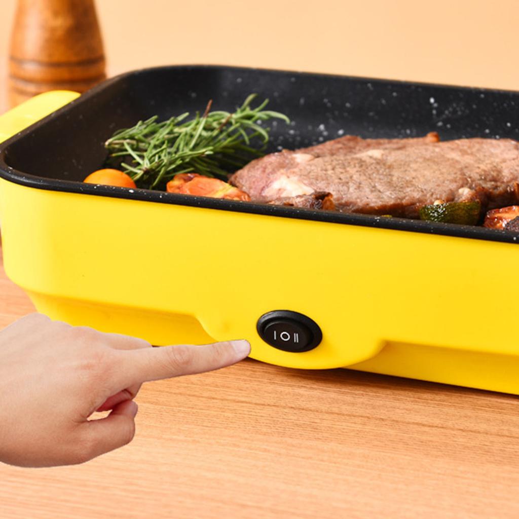 Электрическая антипригарная многофункциональная сковорода-гриль для приготовления пищи в помещении.  