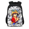 ONE PIECE Обезьяна D. Рюкзак Luffy большого объема с двумя отделениями Школьные сумки для учеников Девочек Мальчиков Сумка для книг Дорожный рюкзак
