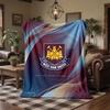 West Ham United Football Print Flannel Blanket Soft Warm Sofa Bed Throw Blanket For Home Office Bedroom