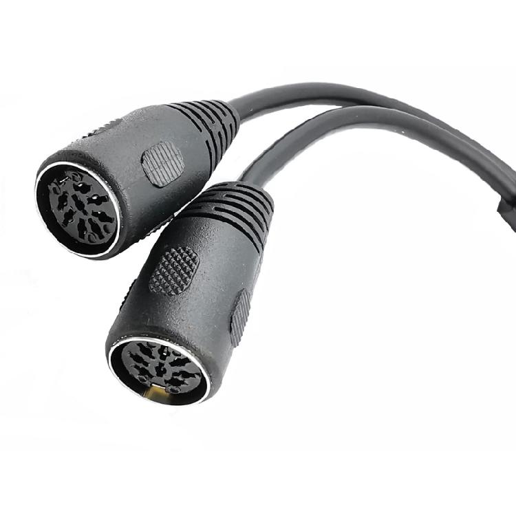 8 Pin DIN Splitter Cable 1 Male to 2 Female Y Adapter Cable for Sound and Video