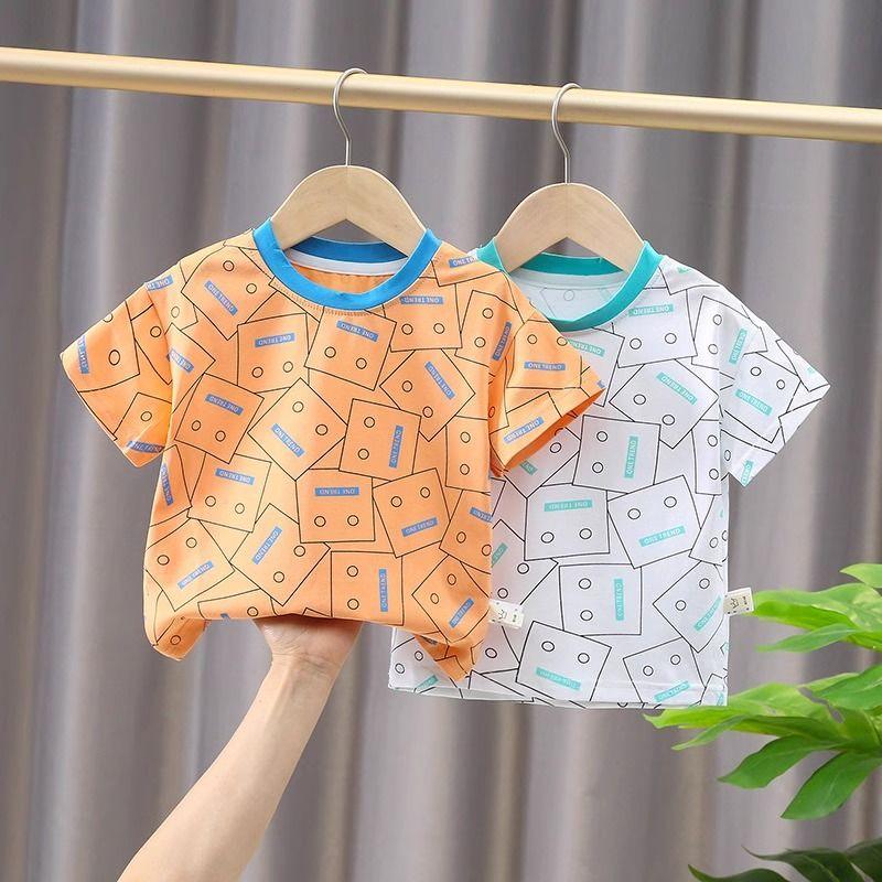 Детская одежда Футболка с коротким рукавом для мальчиков, летняя детская Одежда для девочек с коротким рукавом, летняя одежда для детей, детские топы