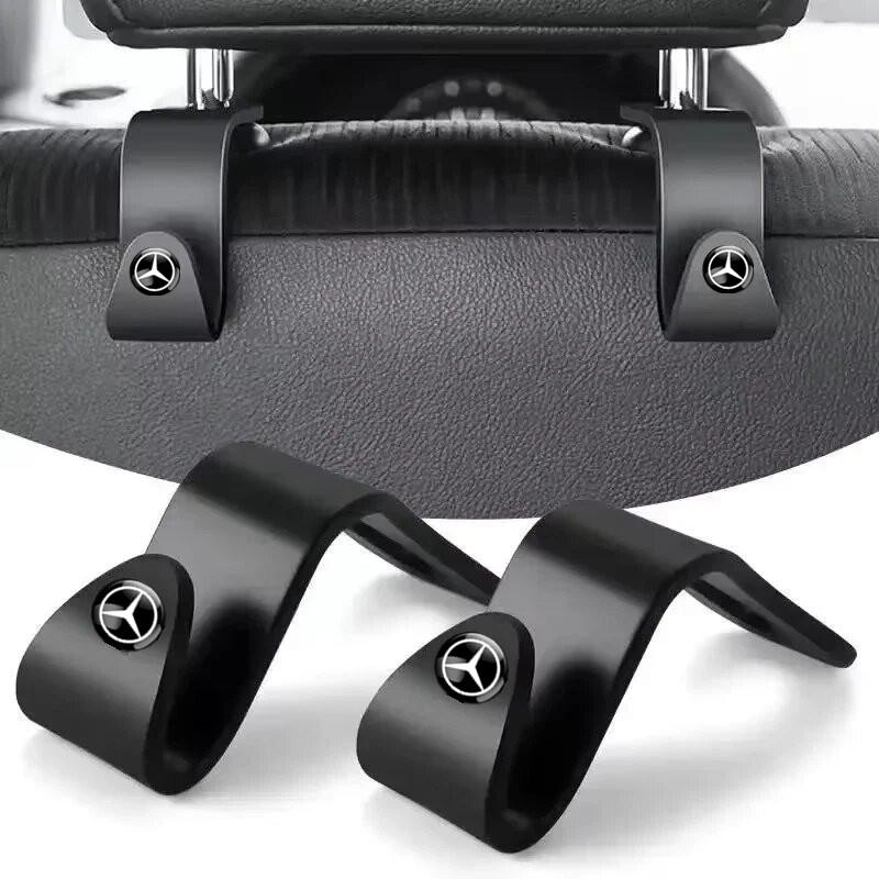 2Pcs Car Hidden Seat Back Hook Multi-function Storage Hook For Mercedes Benz AMG W203 W204 W164 GLC GLE Interior Mouldings ZYSGG FF1
