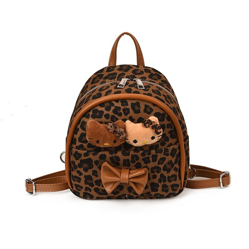 Cartoon Cute Kitten Boys And Girls Small Schoolbag Kindergarten Baby Backpack Trendy Cool Leopard Print Children'S Backpack